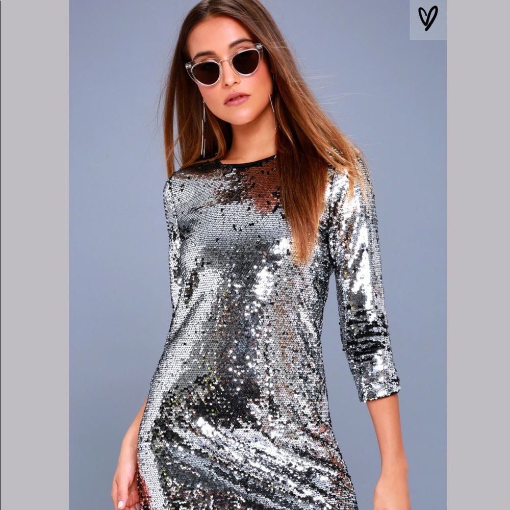 Silver Sequin Formal Dress